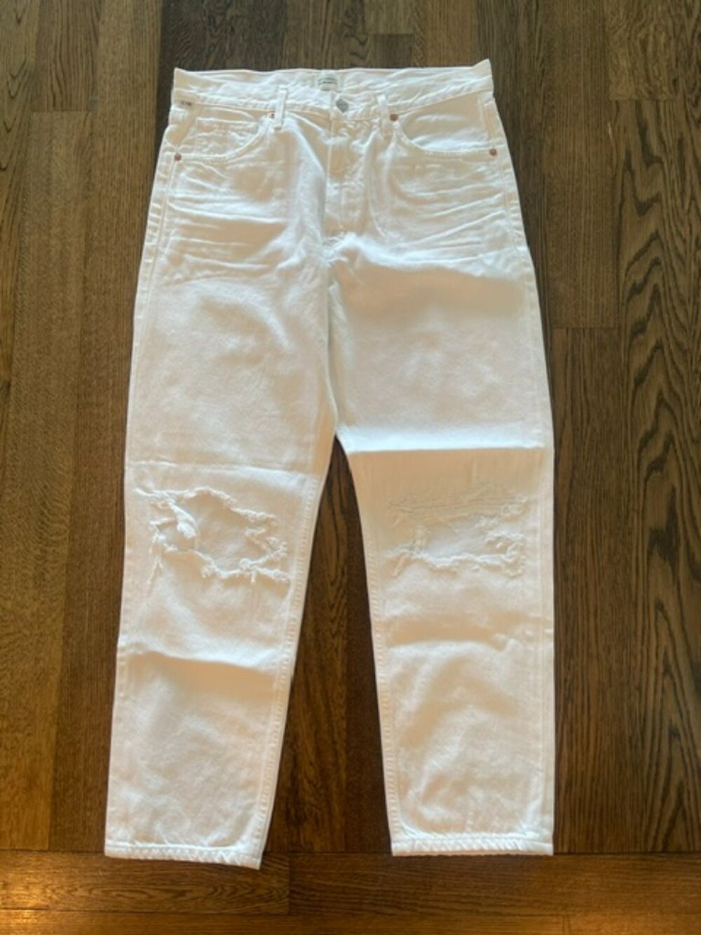 Citizens of Humanity Marlee High Rise Distressed White Jeans Size 28 EUC